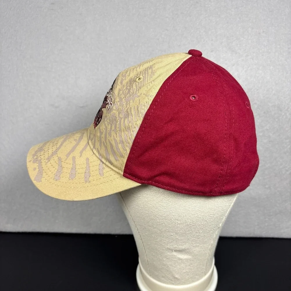 Gander Mountain Mud Slinger ATV Four Wheeler Hat Baseball Cap Tan Maroon OSFM